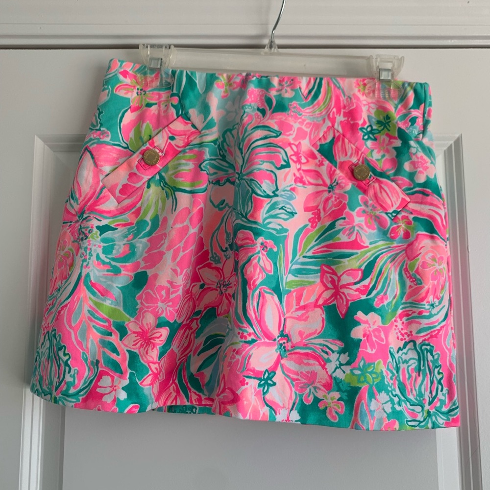 Lilly Pulitzer Pink and Green Floral Skort